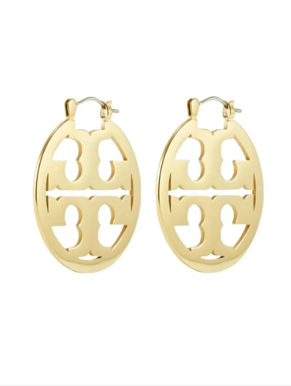 Tory Burch Small Icon Hoop Earrings - Gold